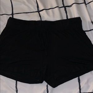 flowy black shorts thin fabric no pockets